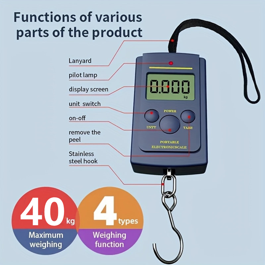 Fishing Equipment And Accessories - 40kg multifuncional mini eletrônico digital portátil