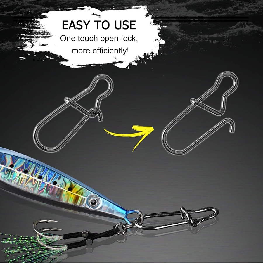 50 pçs crankbait snaps de aço  - Fishing Equipment And Accessories avaliação e preço