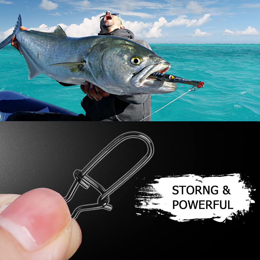 50 pçs crankbait snaps de aço  - Fishing Equipment And Accessories avaliação e preço